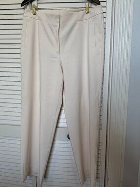 Anne Klein Cream Tailored Ankle Trousers Size 14 - Matching Vest Posted